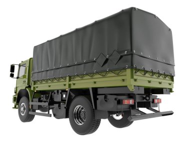 Cargo truck isolated on white background. 3d rendering - illustration