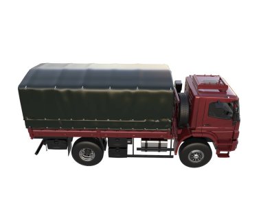 Cargo truck isolated on white background. 3d rendering - illustration
