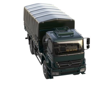 Cargo truck isolated on white background. 3d rendering - illustration