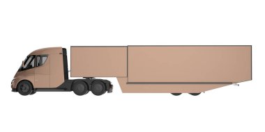 Cargo truck isolated on white background. 3d rendering - illustration