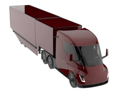 Cargo truck isolated on white background. 3d rendering - illustration
