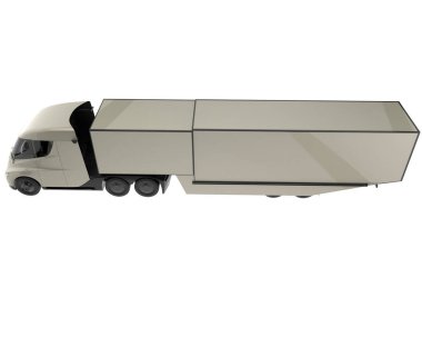 Cargo truck isolated on white background. 3d rendering - illustration