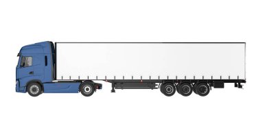 Cargo truck isolated on white background. 3d rendering - illustration