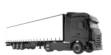 Cargo truck isolated on white background. 3d rendering - illustration