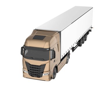 Cargo truck isolated on white background. 3d rendering - illustration