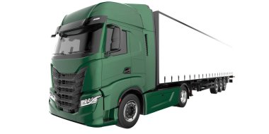 Cargo truck isolated on white background. 3d rendering - illustration