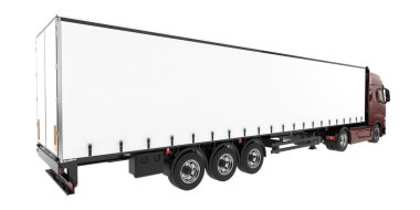 Cargo truck isolated on white background. 3d rendering - illustration