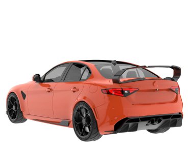 Sport car isolated on white background. 3d rendering - illustration