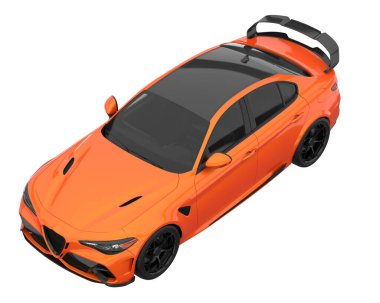 Sport car isolated on white background. 3d rendering - illustration