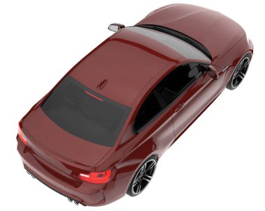 Sport car isolated on white background. 3d rendering - illustration