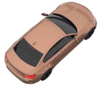 Sport car isolated on white background. 3d rendering - illustration