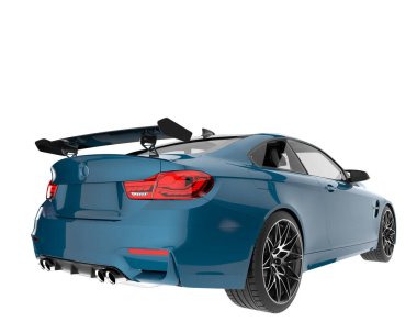 Sport car isolated on white background. 3d rendering - illustration