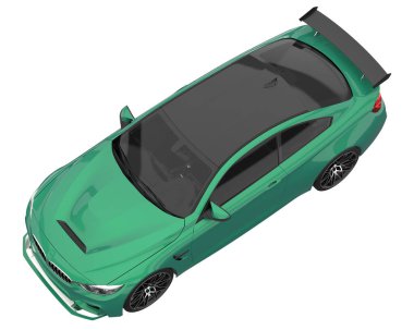 Sport car isolated on white background. 3d rendering - illustration