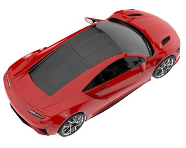 Sport car isolated on white background. 3d rendering - illustration