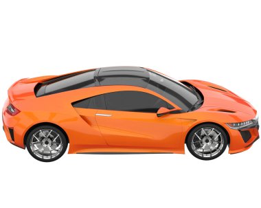 Sport car isolated on white background. 3d rendering - illustration