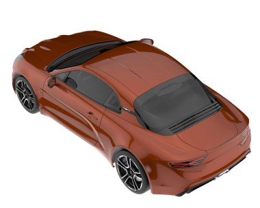 Sport car isolated on white background. 3d rendering - illustration