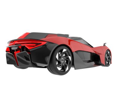 Sport car isolated on white background. 3d rendering - illustration