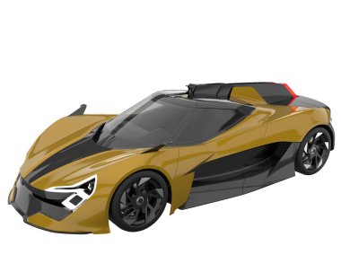 Sport car isolated on white background. 3d rendering - illustration