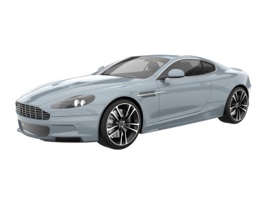 Sport car isolated on white background. 3d rendering - illustration