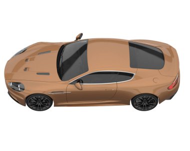 Sport car isolated on white background. 3d rendering - illustration