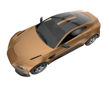 Sport car isolated on white background. 3d rendering - illustration