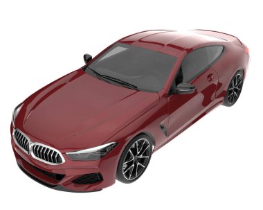 Sport car isolated on white background. 3d rendering - illustration