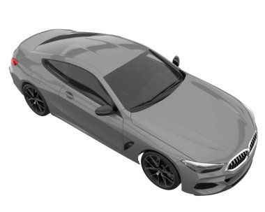 Sport car isolated on white background. 3d rendering - illustration