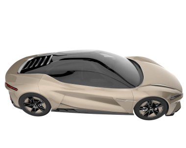 Sport car isolated on white background. 3d rendering - illustration