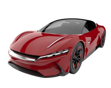Sport car isolated on white background. 3d rendering - illustration