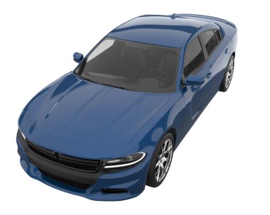 Sport car isolated on white background. 3d rendering - illustration