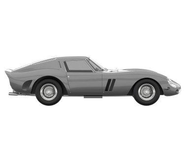 Sport car isolated on white background. 3d rendering - illustration