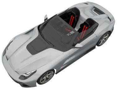 Sport car isolated on white background. 3d rendering - illustration