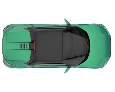 Sport car isolated on white background. 3d rendering - illustration