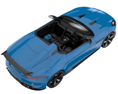 Sport car isolated on white background. 3d rendering - illustration