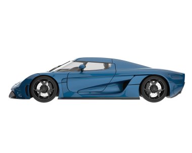 Sport car isolated on white background. 3d rendering - illustration