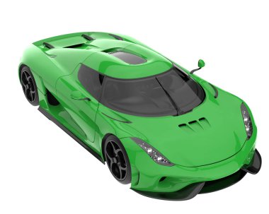 Sport car isolated on white background. 3d rendering - illustration