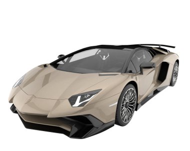 Sport car isolated on white background. 3d rendering - illustration