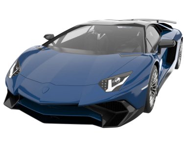 Sport car isolated on white background. 3d rendering - illustration