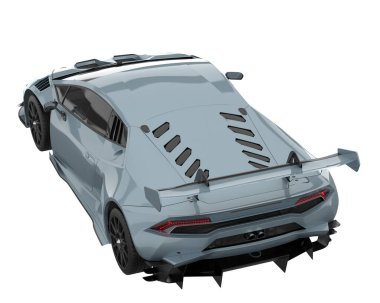 Sport car isolated on white background. 3d rendering - illustration