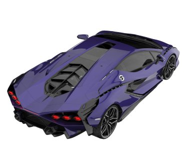 Sport car isolated on white background. 3d rendering - illustration