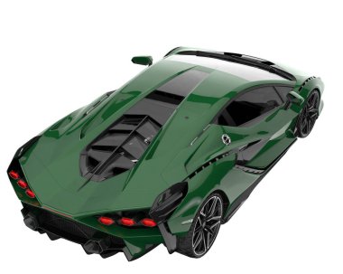 Sport car isolated on white background. 3d rendering - illustration