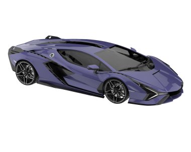 Sport car isolated on white background. 3d rendering - illustration