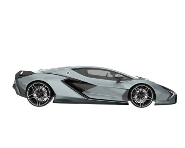 Sport car isolated on white background. 3d rendering - illustration