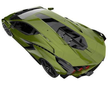 Sport car isolated on white background. 3d rendering - illustration