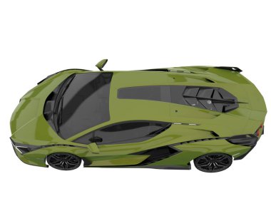 Sport car isolated on white background. 3d rendering - illustration