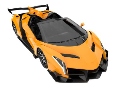 Sport car isolated on white background. 3d rendering - illustration