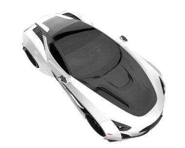 Sport car isolated on white background. 3d rendering - illustration