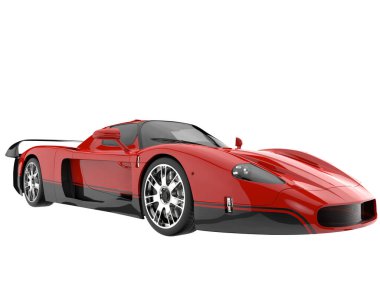 Sport car isolated on white background. 3d rendering - illustration