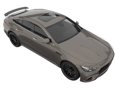 Sport car isolated on white background. 3d rendering - illustration