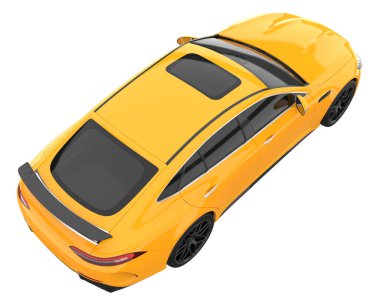 Sport car isolated on white background. 3d rendering - illustration